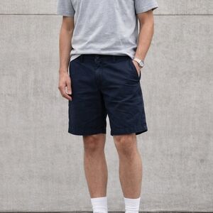 Gap Navy Chino Shorts 34 12” Inseam Classic Casual Flat Front Preppy Summer Norm
